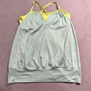 Flow Tank Top in Mint Green & Neon Yellow Size XLarge EUC