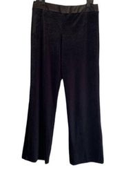 Sandra Darren Black Velour Velvet Pants - Size 10