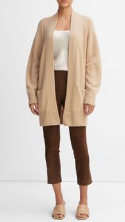 Vince 100% Cashmere Open Face Cardigan in Beige Size S 
