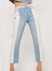 Pistola high rise straight jeans w white detail size 27!