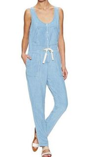 L'Agence Chambray Sleeveless Drawstring Jumpsuit