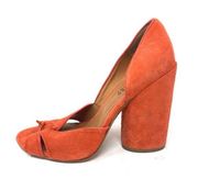 Derek Lam 10 Crosby Women's Size 7 Suede D'Orsay Peep Toe Pumps Orange Red