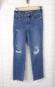 Universal Thread High Rise Straight Crop Distressed Jeans Size 0/25