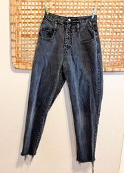 Vintage Just USA 90s Y2K Black 100% Cotton Mom High Waist Denim Jean