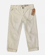 Mudd Womens distressed White Cropped Jeans Size 3 Juniors 100% Cotton New