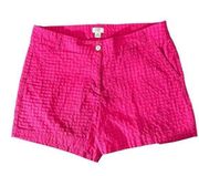 Crown & Ivy Women's Plus Size 16W Pink Textured Bermuda Shelby Eyelet Shorts