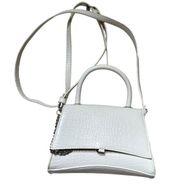 Forever 21 White Faux Leather Geometric Shaped Mini Crossbody Purse