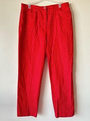 NWT Lauren Ralph Lauren Size 14 Red Checkered Plain Gingham Cropped Capri Pants