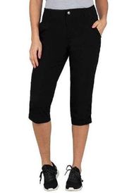 Khombu Black Stretch Hiking Capri/Cropped Pants Inseam 20.5" Size Large EUC