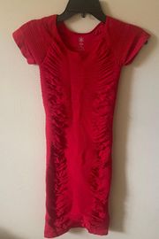 Red ribbed BodyCon key Hole back mini dress size small