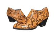 COACH Perri Ankle Booties Short Western Fashion Boots Caramel Snake Print Sz 8