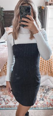 Black Pin Striped Mini Dress