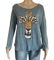 Tiger Face Cross Ladder Back Top