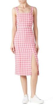 NWT Finders Keepers Pink Gingham Midi Dress