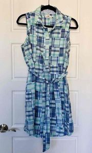 Vineyard Vines Margo Shirt Dress, Blue Madras, Size 6