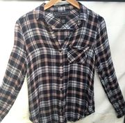 Women’s Polly & Esther Plaid Long Sleeve Blouse