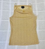 VINTAGE  gold glitter square neck tank top