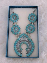 Turquoise Blossom Necklace western vibes