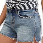 All Saints High Rise Star Denim Shorts