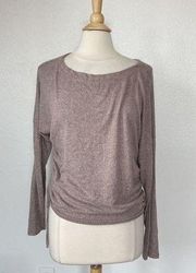 Mauve Long Sleeve Ruched Blouse
