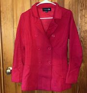 EUC  Red Pea Coat Size Small