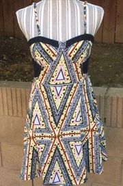 💜Love Fire geometric (Runs Small) Colorful Dress