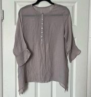 Handkerchief Hem Peasant Blouse - Size UNKNOWN