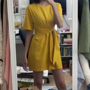 SheIn Mustard Yellow Oversized T-Shirt Dress