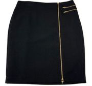 Worthington | Black Gold Zipper Pencil Skirt Professional Officewear 14