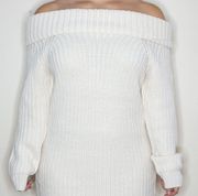 Off The Shoulder Knit Sweater Dress