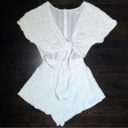 Reverse White Cutout Tie Front Romper