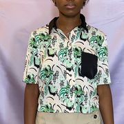 Veronica Beard Button down green crop top