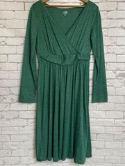 - Hunter green high waist long sleeve medium midi dress - EUC