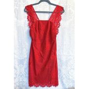 For Love And Lemons NWT Red Tiki Bar Dress Size S Sleeveless Lace Floral Zipper