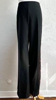 Karen‎ Kane lifestyles embroidered black pants size 8