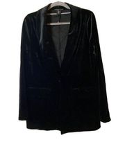 NWOT sincerely jules womens 1 button blazer jacket velvety black size m holiday