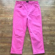 ASOS DESIGN High Rise Stretch Straight Leg Jeans Bubblegum Pink Size 14/32