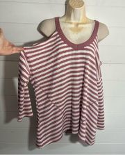 Liberty Love striped cold shoulder top