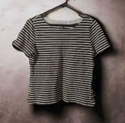 Navy Blue Striped Blouse