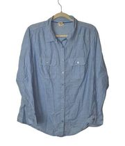 Women’s blue button down top size 1x