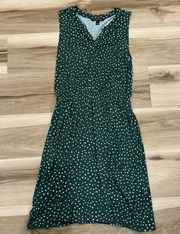 Stitch Fix 41 Hawthorn Green White Polka Dot Sleeveless Dress Women’s Small