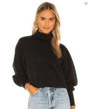 AGOLDE Extended Rib Balloon Sleeve Turtleneck Black Sweatshirt Women's Size L