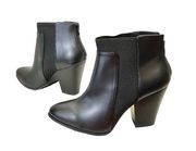 NEW Black Zip Heeled Ankle Boots Women 9M