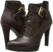 French Connection Lace Up Platform Booties - Brown Sasha High-Heel