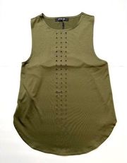 Energie Lark  Olive Green Laser-cutout  Tank Top Sz M (Juniors)