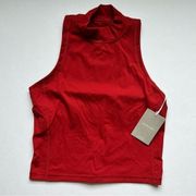 Everlane The Perform Mockneck Tank Red Size Large NWT