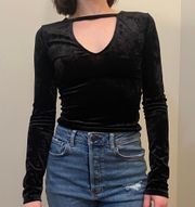 Crushed Velvet Cutout Top 