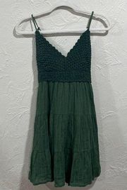 Aerie Green Crochet Mini Sundress Size XL NWT