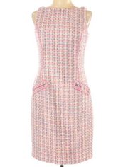 David Meister tweed zip piped sheath dress