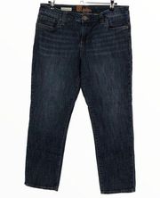 Kut From the Kloth Bardot Crop Skinny Boyfriend Jeans Dark Wash size 8